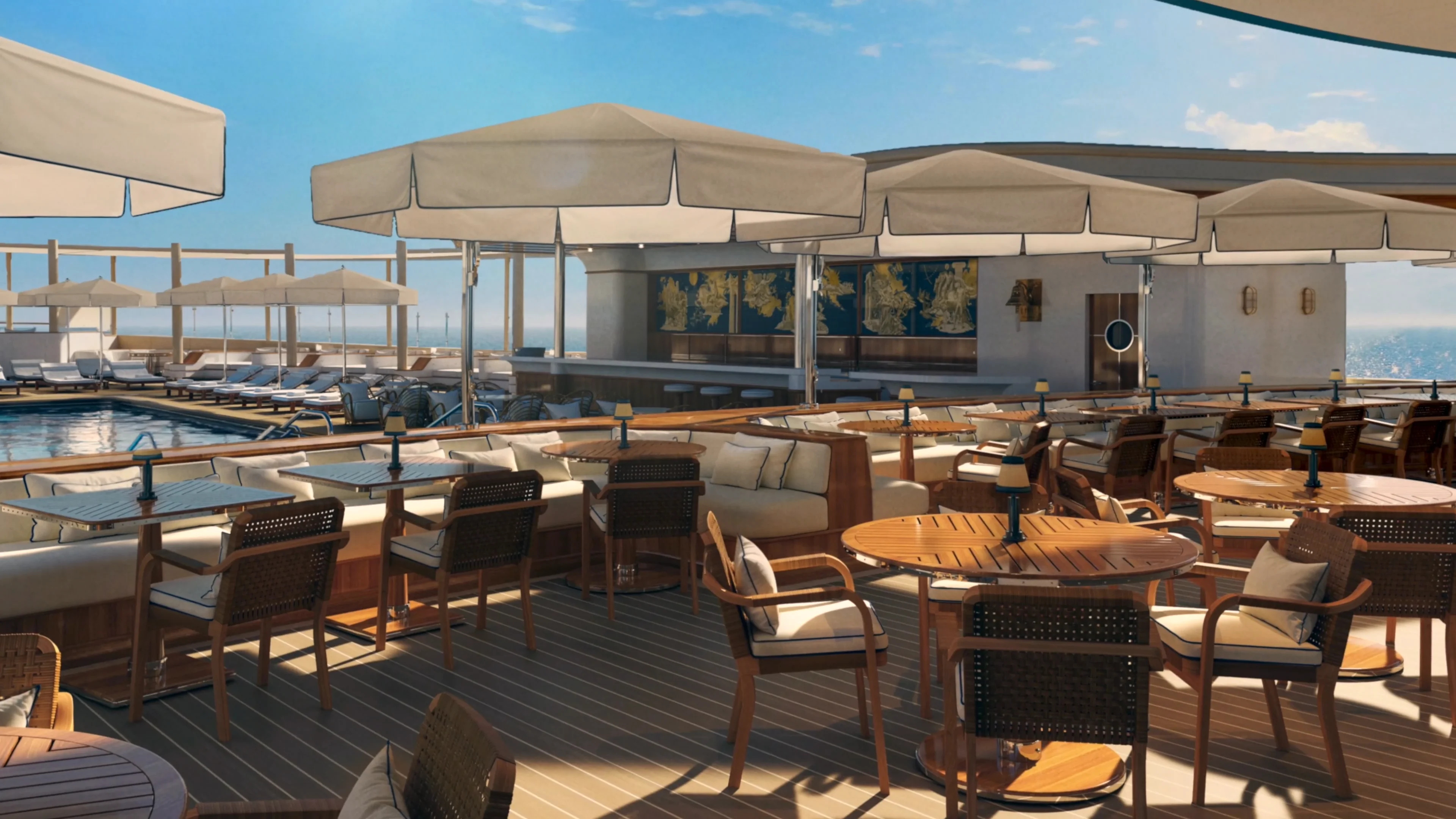 Luxury yacht deck dining experience